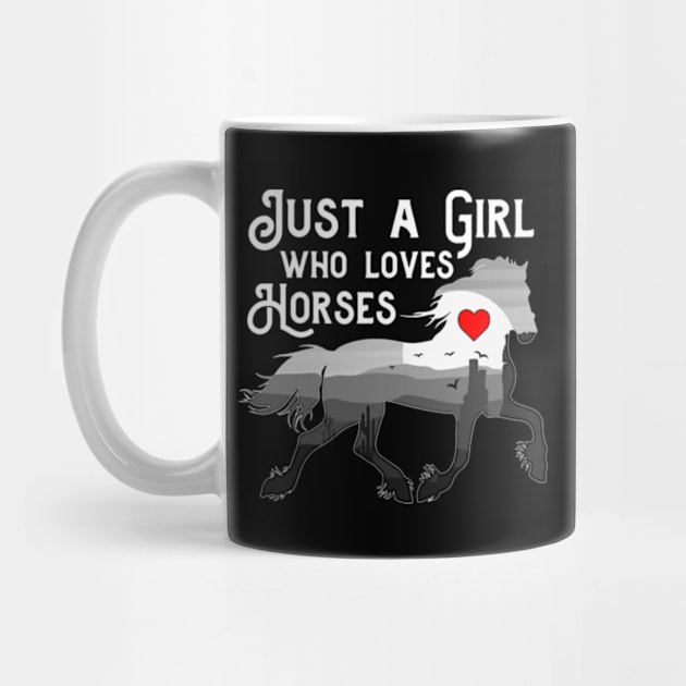 Just A Girl Who Loves Horses Funny Horse Lovers by Atelier Djeka